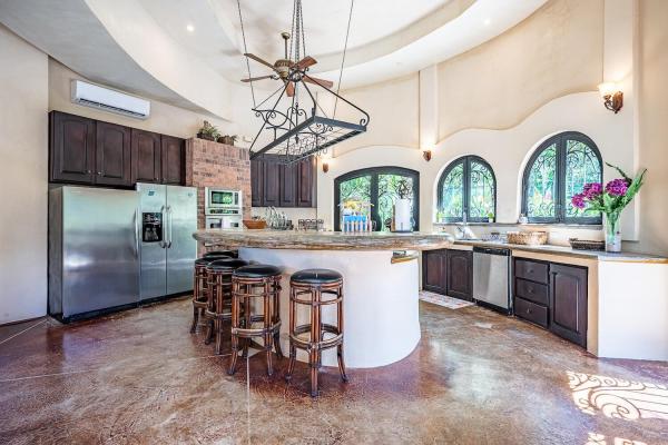 fully equipped kitchen at villa antigua in jaco costa rica