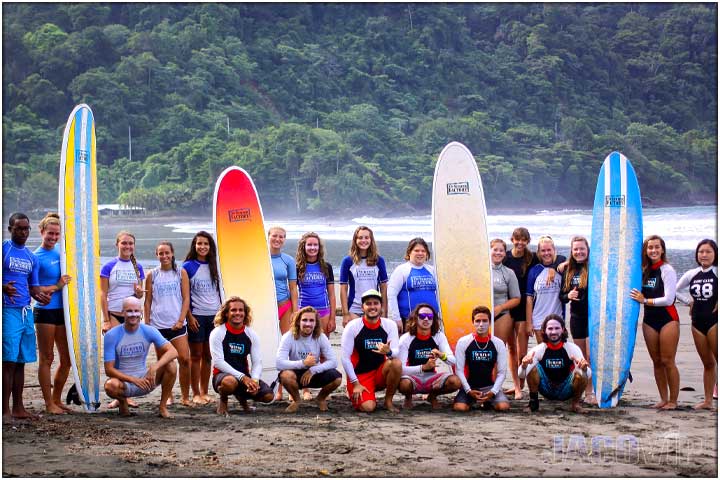 Large group surf lessons with local instructors