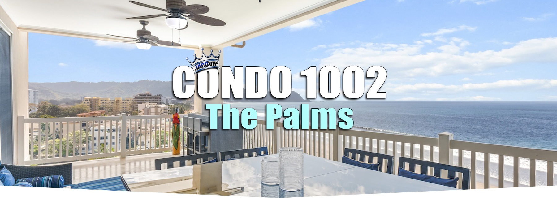 Ocean view from the balcony of The Palms Penthouse 1002 in Jaco Beach, Costa Rica