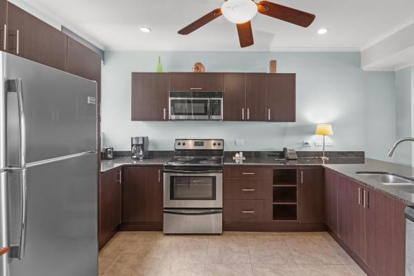 equipped kitchen at the palms condo 304 in jaco costa rica