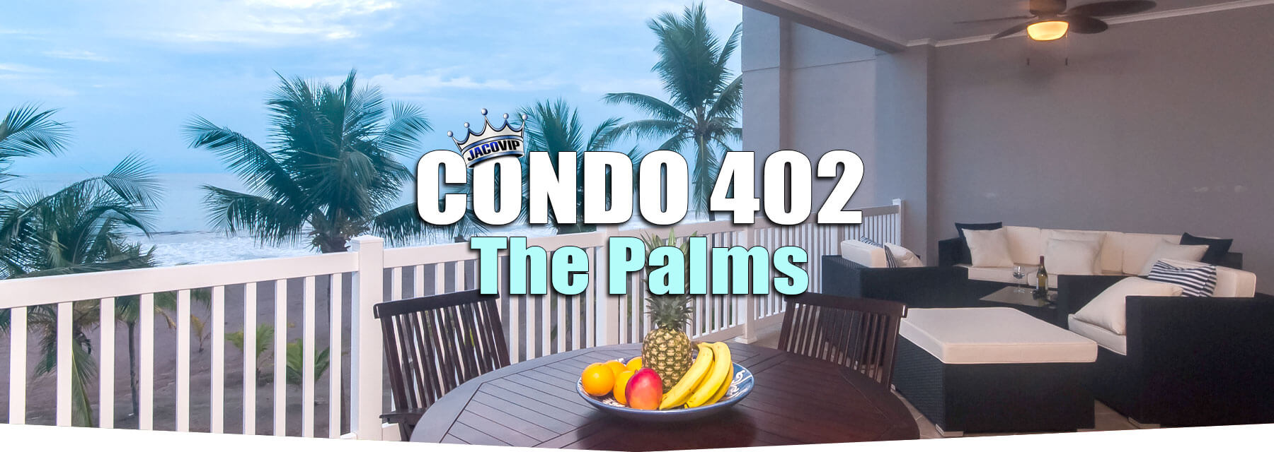 The Palms Condo 402 Ocean-view balcony in Jaco Beach, Costa Rica