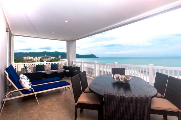 Ocean-view balcony at The Palms Condo 902 in Jaco Beach Costa Rica