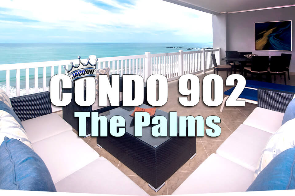Ocean-view balcony at The Palms Condo 902 in Jaco Beach, Costa Rica