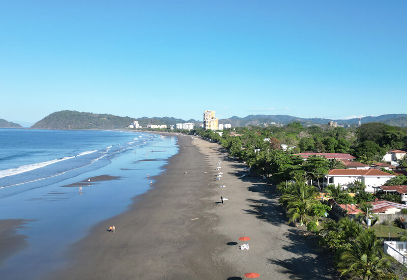 Jaco Beach on a clear sunny day during dry season, Costa Rica