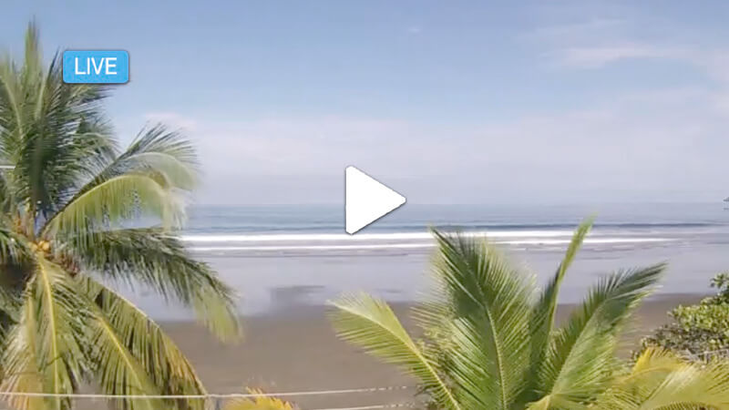 Live webcam view of Jaco Beach surf and weather conditions