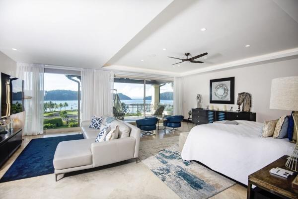 Master Bedroom at Villa Donostia with ocean view and 1 king-size bed