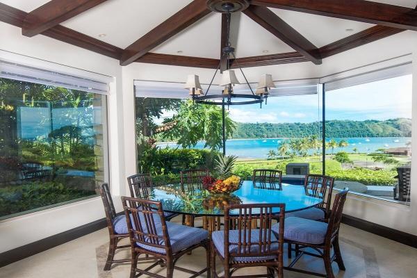 Side dining room with ocean view at Villa Donostia