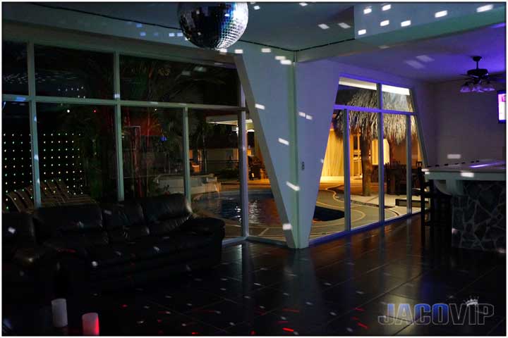 party room with lights