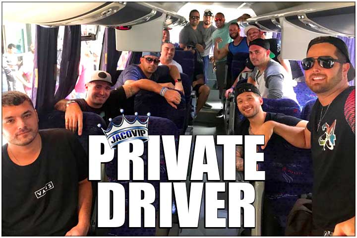 Group of guys in a private bus
