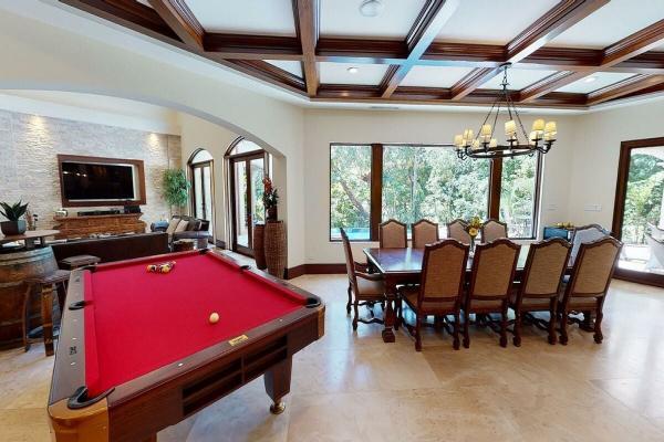 Pool table next to the main living room at Casa Vista Paraiso