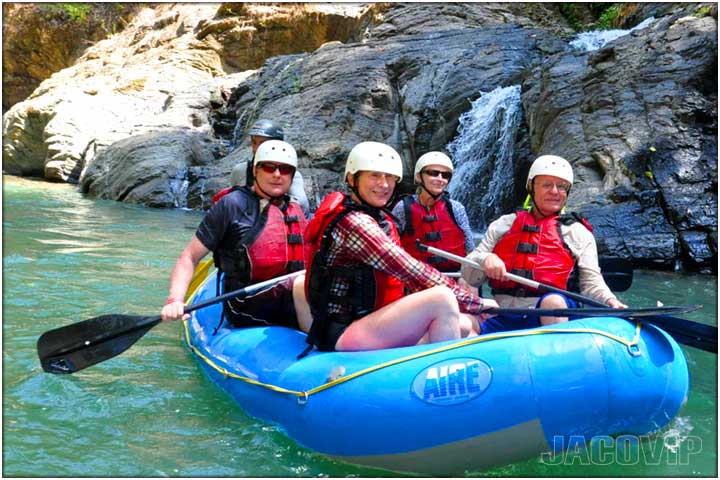 White water rafting on clear water