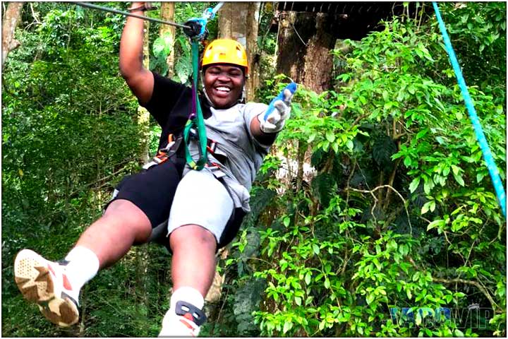 Guy smiling on canopy tour